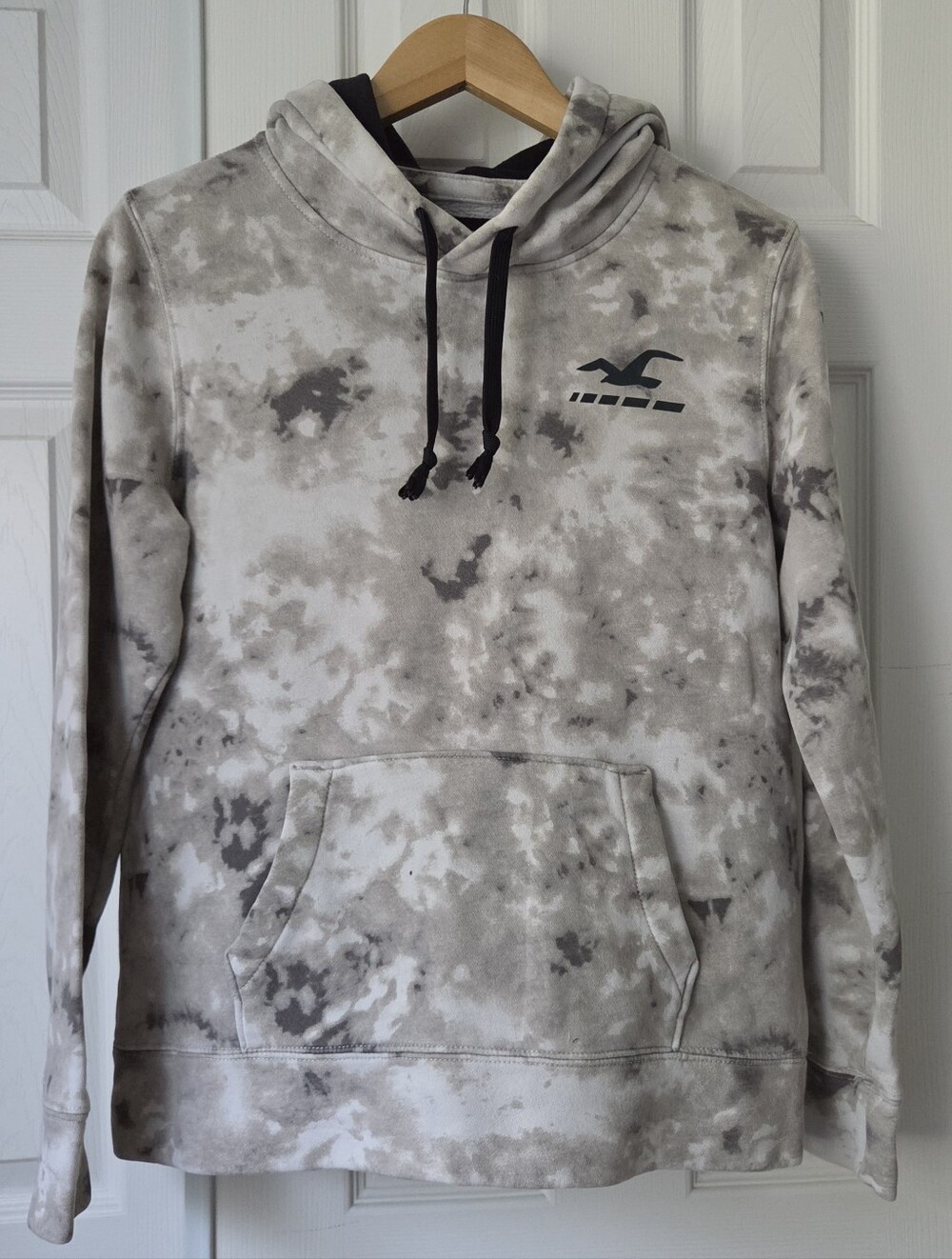 Hollister Men's Gray Tie-Dye Hoodie Pullover Size Small
